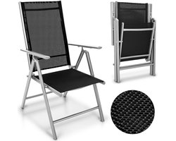 tillvex® Tuinstoel 1 Stuk Opvouwbaar van Aluminium | Hoogrug Stoel met Armleuningen | Klapstoel Verstelbaar | Klapsessel Balkon Tuin Terras