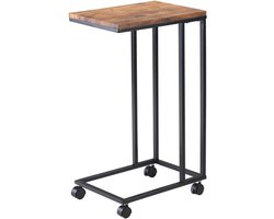 TIM® Bedtafel - Laptoptafel - Bedtafeltje met Wielen - Bedtafeltje voor op Bed - Bruin - 35cm x 50cm x 70cm