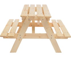 Timbela M012-1 - Kinder Picknicktafel - 81x60xH50 cm - Picknickbank - Onbehandeld