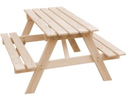Timbela M018-1 - Kinder Picknicktafel - 90x90xH50 cm - Picknickbank - Onbehandeld
