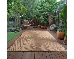 Timber Buitenkleed – Indoor & Outdoor, Jute-Look Vloerkleed, Weerbestendig, Tuin, Balkonkleed - Bruin