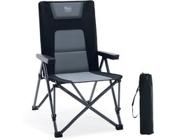 TIMBER RIDGE Campingstoel - Opvouwbaar - 4 Verstelbare Standen - 260 KG draagvermogen - Vouwstoel - Visstoel - Zwart