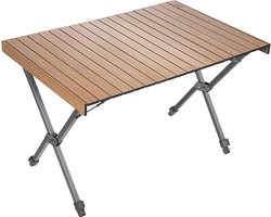 TIMBER RIDGE Campingtafel - Opvouwbaar - 100KG draagvermogen - 109×71cm - Met verstelbare poten - Waterdicht & hittebestendig - Bruin