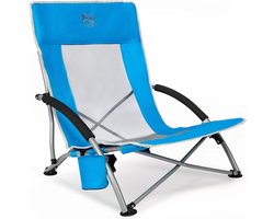 TIMBER RIDGE Strandstoel - Opvouwbaar & Lichtgewicht - 150KG draagvermogen - Ademende mesh rugleuning - Voor strand & camping - Blauw