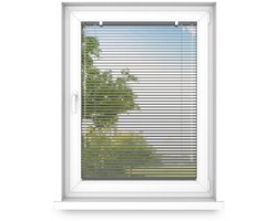 time4blinds - Binnenjaloezieën Zonder Boren - Aluminium Jaloezieën - Aluminium Rolgordijnen voor Woonkamer, Slaapkamer, Keuken, Kantoor - met Koordgeleiders - Antraciet, Links, 1500x1700