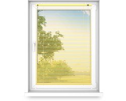 time4blinds - Binnenjaloezieën Zonder Boren - Aluminium Jaloezieën - Aluminium Rolgordijnen voor Woonkamer, Slaapkamer, Keuken, Kantoor - met Koordgeleiders - Helegeel, Links, 1500x400