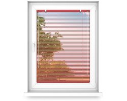 time4blinds - Binnenjaloezieën Zonder Boren - Aluminium Jaloezieën - Aluminium Rolgordijnen voor Woonkamer, Slaapkamer, Keuken, Kantoor - met Koordgeleiders - Rood, Rechts, 2000x2200