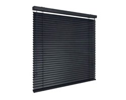 time4blinds - Jaloezieën voor Binnen - Aluminium Jaloezieën - 2300x2000mm, Bediening Rechts - met Lamellen van 50mm - Montage aan Wand of Plafond, met Boren - voor Thuis & Kantoor - Antraciet