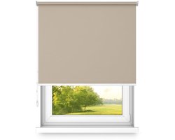 time4blinds Rolgordijnen Verduisteringsrolgordijn Vrijhangend rolgordijn zonder cassettemuur of plafondmontage UV-bescherming Thermische eigenschappen Solide 90x200 cm Zandbruin - links