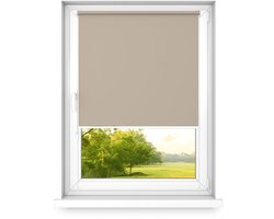 time4blinds - Verduisteringsrolgordijn Zonder Boren - Verduisteringsrolgordijn, Rolgordijn Verduistering - 3 Soorten Montage, Zilveren Thermische Coating - Zandbruin, 700x1400mm, Rechts