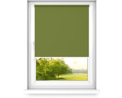 time4blinds - Verduisteringsrolgordijn Zonder Boren - Verduisteringsrolgordijn, Rolgordijn Verduistering - 3 Soorten Montage, Zilveren Thermische Coating - Bosgroen, 400x1000mm, Rechts