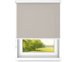 time4blinds Vrijhangend Rolgordijn in Aluminium Cassette – Keukenzonwering voor Ramen – Slaapkamerjaloezieën voor Ramen – Rolluiken voor Ramen voor Binnen – 1400x1200mm – Lichte Koffie – Rechtszijdig