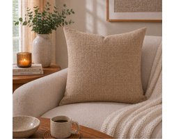 Timeless Linen Collection Kussenhoes - Lichtbruin - 45x45 cm