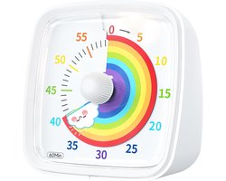 Timer - Kookwekker - Timer voor kinderen - Visuele Timer - Leerklok timer - Mini timer - 60 Minuten Aftellen - Met Nachtlampje - Kunststof Constructie - Voor Thuis - Keuken - Kantoor