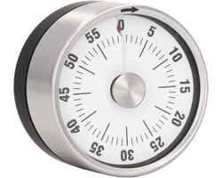 Timer - Roestvrij Staal - Visuele Timer - Mechanische Timer - Leerklok Rond - RVS - Hoogwaardige Leerklok voor Kinderen - Timer Kind - Aftelklok - Leerklokken - Kookwekker Analoog- Educatief Speelgoed - Thuisonderwijs
