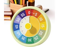 Timer - Visuele timer - Visuele aftelling - 60 minuten afteltimer - Aftelklok - Keukentimer - Pomodoro timer - Stil tijdbeheer - voor fitness, studie, tijdbeheer, koken - 10.3*10.3*4.5 cm - groen - (Batterij niet inbegrepen)