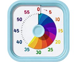 Timer - Visuele timer - Visuele aftelling - 60 minuten afteltimer - Kookwekker - Aftelklok - Keukentimer - Mini timer - Pomodoro timer - Stil tijdbeheer - voor fitness, studie, tijdbeheer, koken - 8.7*8.7*5 cm - blauw - (Batterij niet inbegrepen)