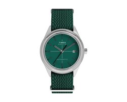 Timex Marlin® Jet Automatic Mechanisch Automatisch Horloge Groen Kast: 100% Roestvrij Staal | Armband 100% Textile 38 mm TW2Y24300AJ, TW2Y24400AJ