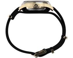 Timex Marlin Jet Automatic Mechanisch Automatisch Horloge Zwart En Goudkleurig Kast Gemaakt Van 100% Roestvrij Staal En Een Armband Van 100% Stof 38 TW2Y24300AJ, TW2Y24400AJ
