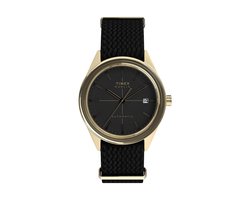 Timex Marlin® Jet Automatic Mechanisch Automatisch Horloge Zwart Kast: 100% Roestvrij Staal | Armband 100% Textile 38 mm TW2Y24300AJ, TW2Y24400AJ