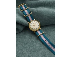 Timex Marlin Quartz Analoog Horloge Blauw Kast: 100% Roestvrij Staal | Armband: 100% Textile 34 mm TW2Y49700AJ, TW2Y49900AJ