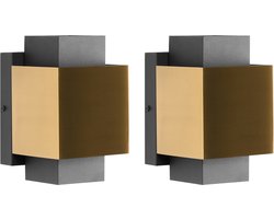 TIMOK - Set van 2 buitenwandlampen - Brons - Metaal