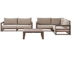 TIMOR - Loungeset 4-zits - Taupe - FSC acaciahout