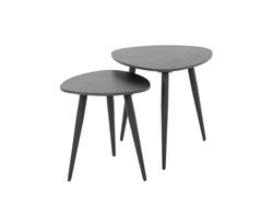 Timothy bijzettafel set van 2 - keramiek zwart