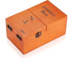 TIN-IN - Useless Box - Echt Hout - Totaal Nutteloos - Leuk Cadeau