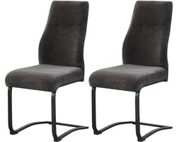 Tina stoel set van 2 in antraciet - Stijlvol en comfortabel - 43cm