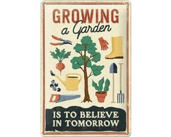 Tinnen Bord 20 x 30 Growing a Garden