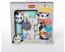 Tiny Love Magical Tales Black & White-cadeauset, Cadeauset voor baby´s met ontwikkelspeeltjes, 4 zorgvuldig uitgekozen draagbare speeltjes, 0 m+