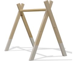 Tipi houten babygym | Massief houten speelboog tipi vorm (zonder hangers) - wit | toddie.nl