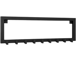 Tipton Wandkapstok Zwart – 8 Haken – 80 x 25 cm – Staal – Handgemaakt – Wibema
