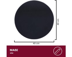 Tische Glazen blad en tafelblad in 40 cm rond design, glazen voet met 6 mm gehard veiligheidsglas, perfect als tafelblad, bodemplaat (zwart)