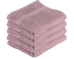 Tiseco - Handdoeken - Katoen - set van 4 stuks - Mauve