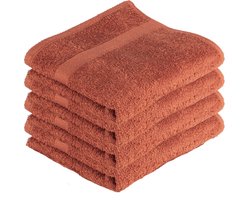 Tiseco - Handdoeken - Katoen - set van 4 stuks - Terra