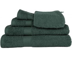 TISECO HOME STUDIO - Badlaken RIVA - SET/3 - 100% katoen - 450 g/m² - 100% katoen - superzacht en zeer absorberend - 70x140 cm - Donkergroen