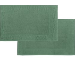 Tiseco Home Studio - Badmat DELUX - SET/2 - 100% katoen - 750 g/m² - superzacht en zeer absorberend - Rechthoek - 50x80 cm - Greenstone