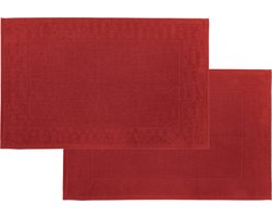 Tiseco Home Studio - Badmat DELUX - SET/2 - 100% katoen - 750 g/m² - superzacht en zeer absorberend - Rechthoek - 50x80 cm - Rood