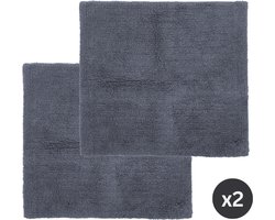 Tiseco Home Studio - Badmat RIVA - SET/2 - 100% katoen - antislip - Vierkant - 60x60 cm - Bluestone