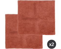 Tiseco Home Studio - Badmat RIVA - SET/2 - 100% katoen - antislip - Vierkant - 60x60 cm - Terra