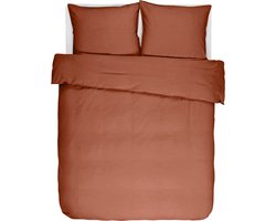 Tiseco Home Studio - Dekbedovertrek IRIS - 100% katoen - tweepersoons - 220x240 cm - Auburn
