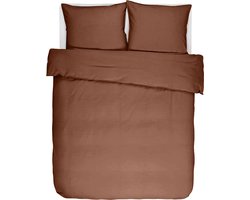 Tiseco Home Studio - Dekbedovertrek IRIS - 100% katoen - tweepersoons - 220x240 cm - Chestnut
