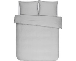 Tiseco Home Studio - Dekbedovertrek IRIS - 100% katoen - tweepersoons - 220x240 cm - lichtgrijs