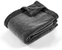 Tiseco Home Studio - Deken CHENILLE BRUSHED - microflanel plaid - 130x170 cm - Grijs