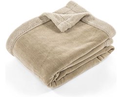 Tiseco Home Studio - Deken CHENILLE BRUSHED - microflanel plaid - 130x170 cm - zand