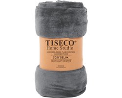 Tiseco Home Studio - Deken COSY DELUX - microflannel - 280 g/m² - 180x220 cm - Donkergrijs
