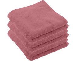 Tiseco Home Studio - Handdoek DELUX - - SET/3 - 100% katoen - 550 g/m² - 100% katoen - superzacht en zeer absorberend - 50x100 cm - Oud roze