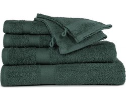TISECO HOME STUDIO - Handdoek RIVA - SET/6 - 100% katoen - 450 g/m² - 100% katoen - superzacht en zeer absorberend - 50x100 cm - Donkergroen
